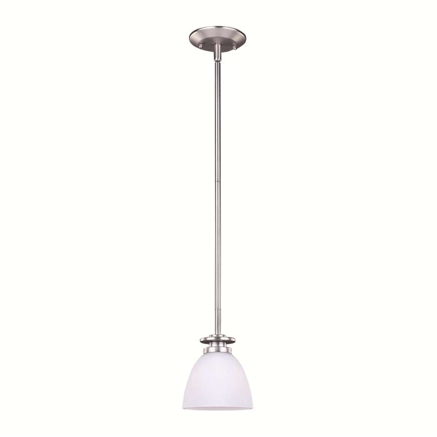 Canarm New Yorker 5in 1-Light Pendant | Brushed Pewter Steel and Flat White Opal Glass | Kitchen Island & Dining Room | Model IPL256A01BPT