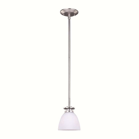 Canarm New Yorker 5in 1-Light Pendant | Brushed Pewter Steel and Flat White Opal Glass | Kitchen Island & Dining Room | Model IPL256A01BPT