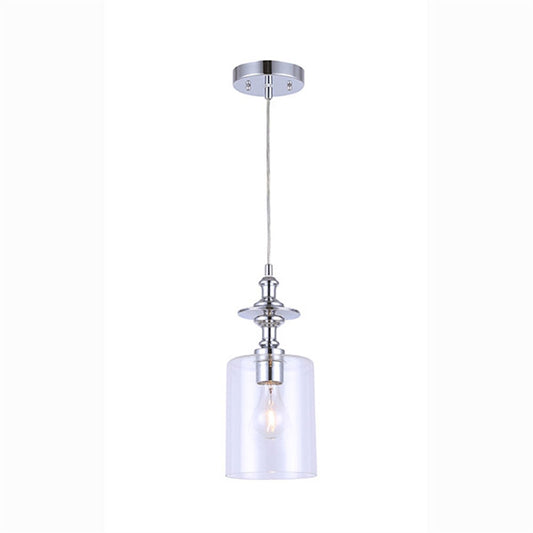Canarm York 5.5in 1-Light Pendant | Chrome Steel and Clear Glass | Kitchen Island & Dining Room | 5.5 x 5.5 x 60 in | Model IPL276B01CH