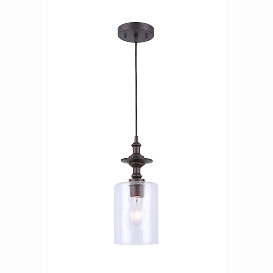 Canarm York 60in 1-Light Cord Pendant | Oil Rubbed Bronze and Clear Glass | Kitchen Island & Dining Room | 5.5 x 5.5 x 60 in | Model IPL276B01ORB