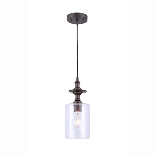 Canarm York 60in 1-Light Cord Pendant | Oil Rubbed Bronze and Clear Glass | Kitchen Island & Dining Room | 5.5 x 5.5 x 60 in | Model IPL276B01ORB