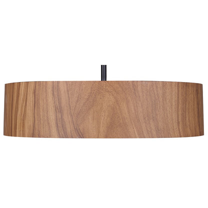 Canarm Dexter 16in 3-Light Pendant | Matte Black and Faux-Wood Drum Shade | Kitchen Island & Dining Room | Model IPL318A03BKW16