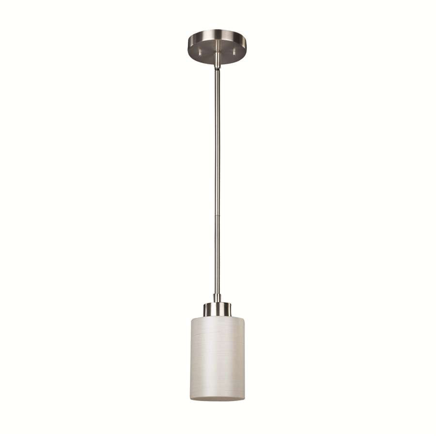Canarm Margo 1-Light Pendant | Brushed Pewter Steel and White Painted Glass | Kitchen Island & Dining Room | 4.75 x 58.25 in | Model IPL359A01BPT