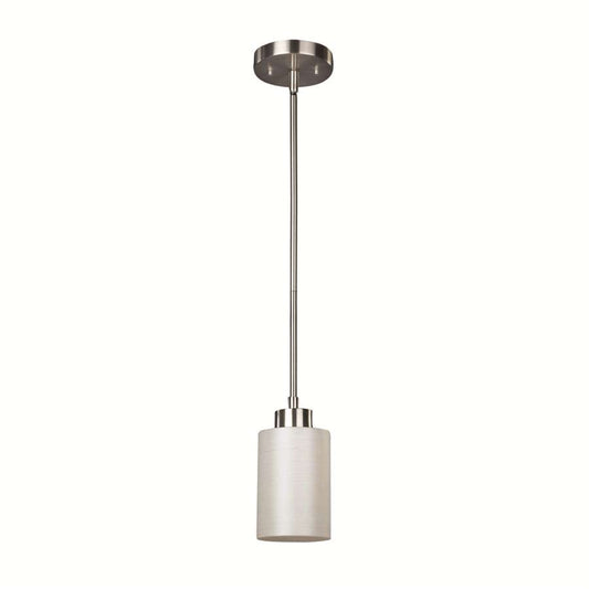Canarm Margo 1-Light Pendant | Brushed Pewter Steel and White Painted Glass | Kitchen Island & Dining Room | 4.75 x 58.25 in | Model IPL359A01BPT