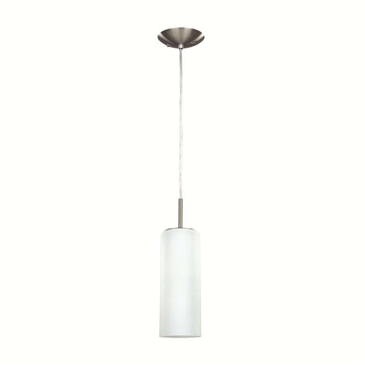Canarm Toni 4.75in 1-Light Pendant | Modern Brushed Pewter and Opal Glass | Kitchen Island & Entryway | 4.75 x 4.75 x 63 in | Model IPL379A01BPT