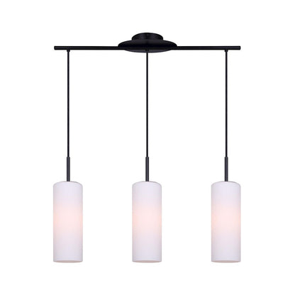 Canarm Toni 28in 3-Light Pendant | Modern Matte Black and Opal Glass | Kitchen Island & Entryway | 28 x 6 x 16.5-64.5 in | Model IPL379A03BK