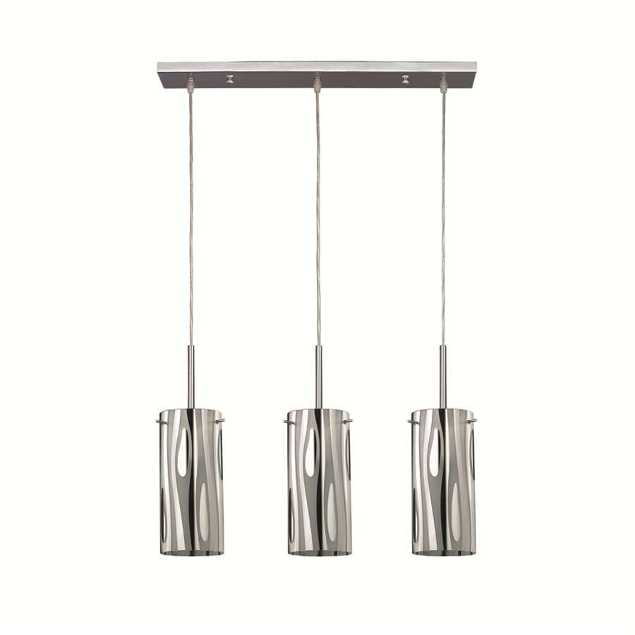 Canarm Cloe 24in 3-Light Pendant | Contemporary Chrome and Patterned Glass | Kitchen Island & Dining Room | 24 x 55 in | Model IPL392A03CH