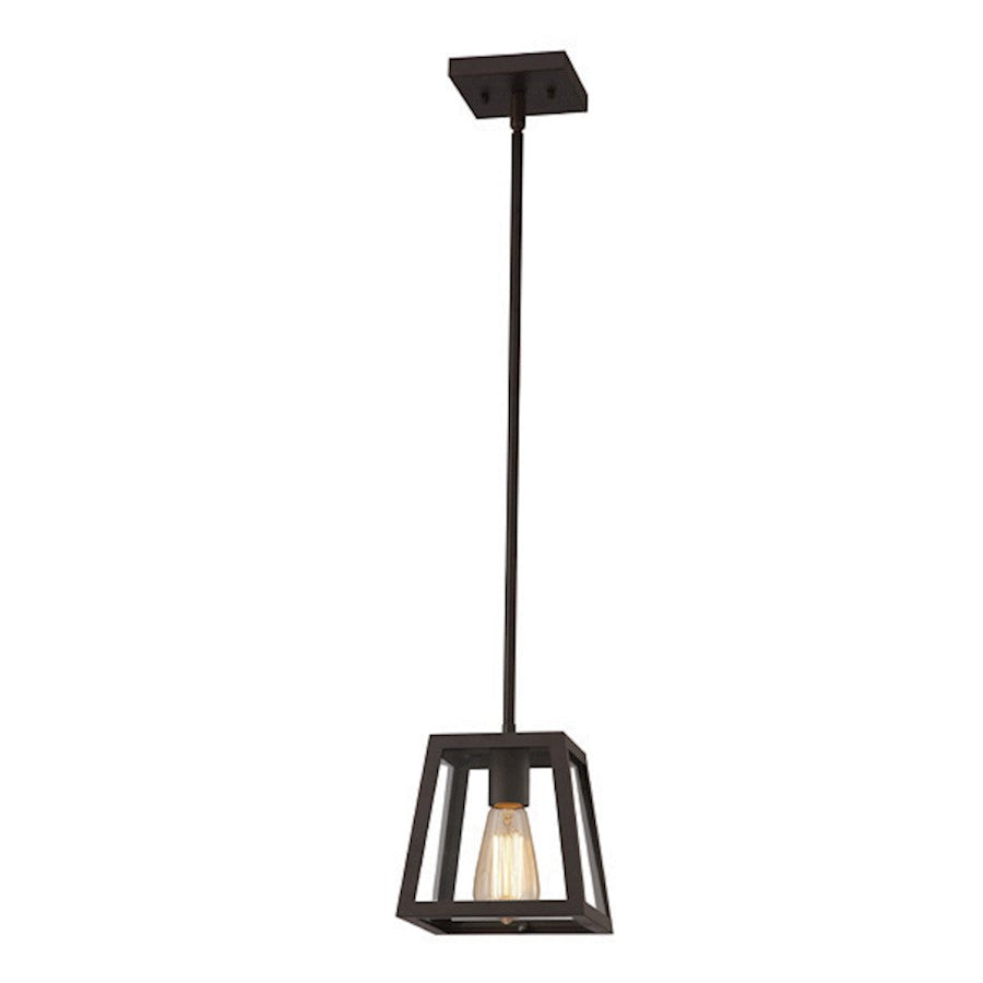 Canarm Flynn 1-Light Rod Pendant | Oil Rubbed Bronze and Clear Glass | Kitchen Island & Dining Room | 7 x 7 x 58.25 in | Model IPL480A01ORB