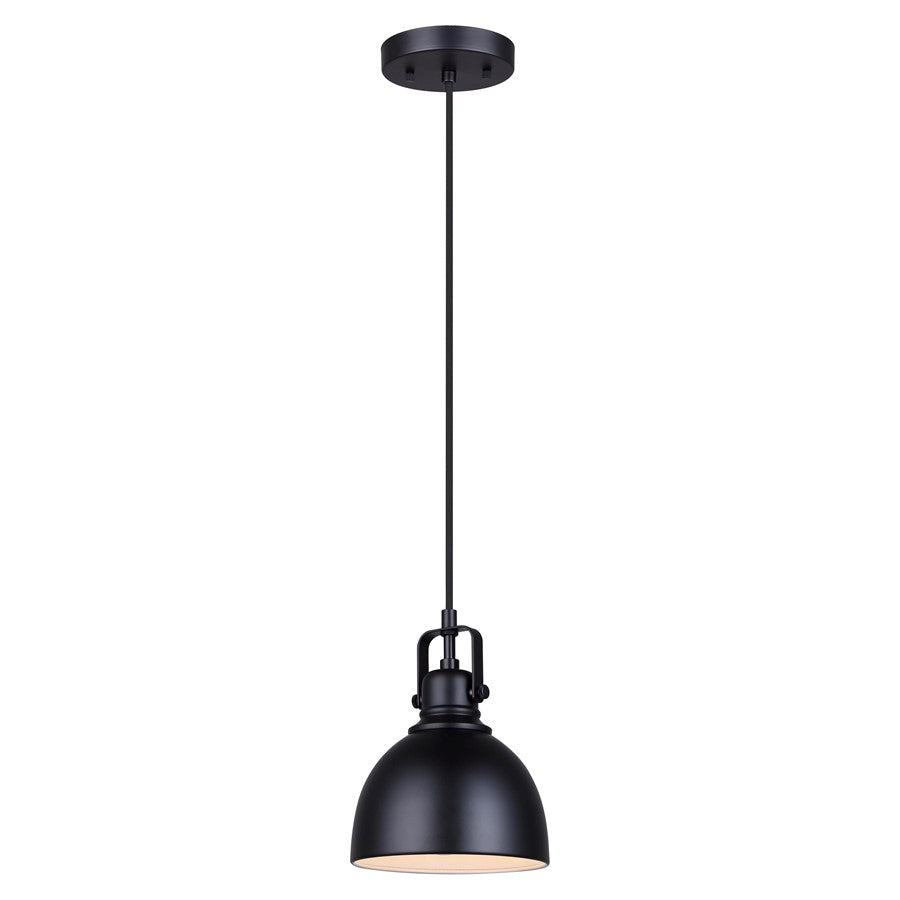 Canarm Polo 6in 1-Light Pendant | Matte Black Metal | Contemporary Minimalist | 6.25 x 6.25 x 9.5 in | Model IPL622A01BK