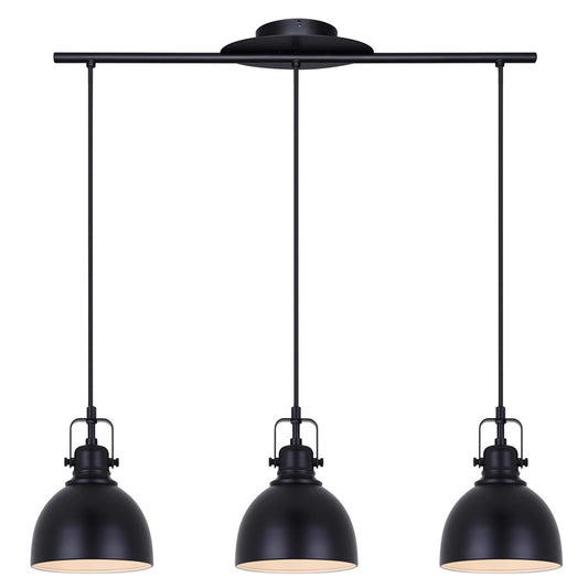 Canarm Polo 29in 3-Light Pendant | Matte Black Metal | Contemporary Minimalist | 29.5 x 6.25 x 10.25 in | Model IPL622A03BK