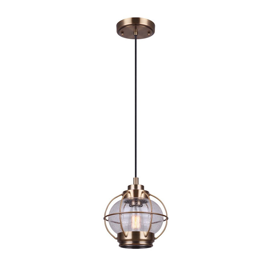 Canarm Potter 8in 1-Light Pendant | Vintage Gold Metal | Kitchen Island & Dining Room | 8 x 8 x 10 in | Model IPL636A01GD