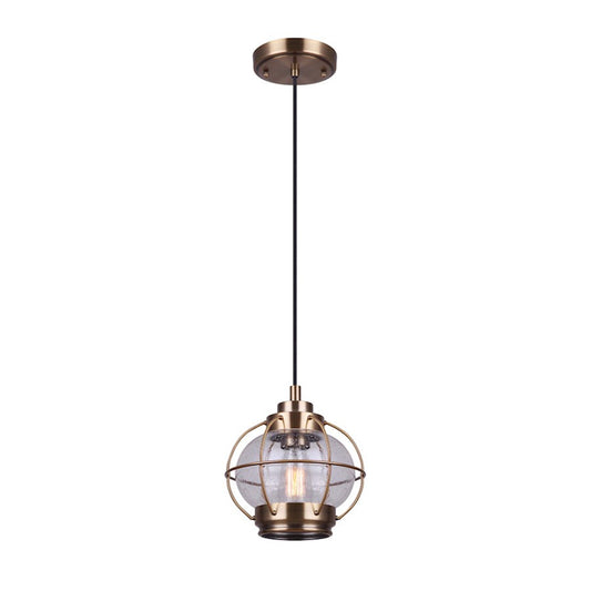Canarm Potter 8in 1-Light Pendant | Vintage Gold Metal | Kitchen Island & Dining Room | 8 x 8 x 10 in | Model IPL636A01GD