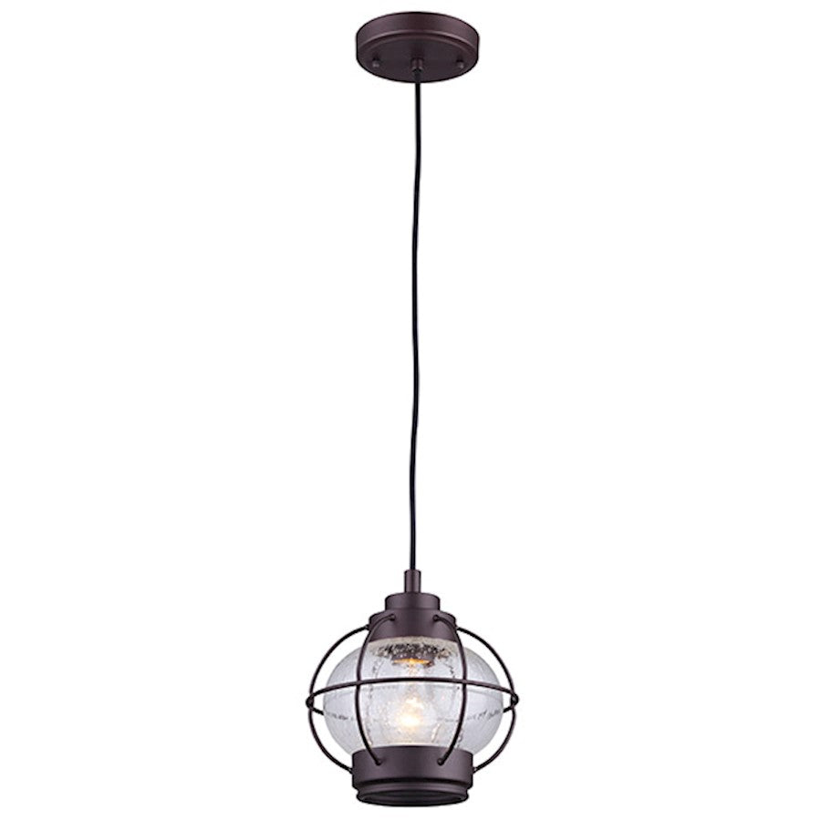 Canarm Potter 8in 1-Light Pendant | Vintage Oil Rubbed Bronze | Kitchen Island & Dining Room | 8 x 8 x 59 in | Model IPL636A01ORB