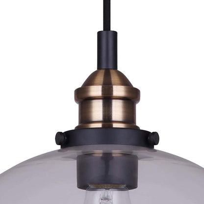 Canarm Thea 12in 1-Light Pendant | Modern Matte Black and Gold Metal | Living Room & Dining Room | 12 x 12 x 11.25 in, Adjustable | Model IPL674B01BKG