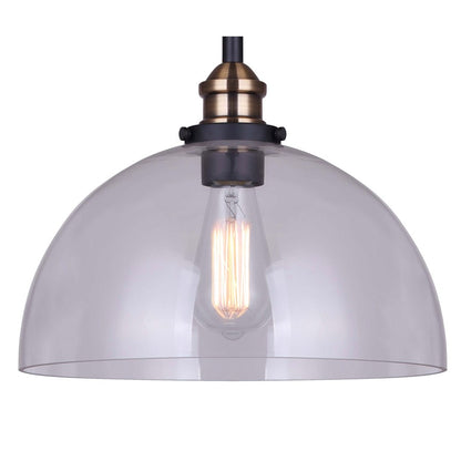 Canarm Thea 12in 1-Light Pendant | Modern Matte Black and Gold Metal | Living Room & Dining Room | 12 x 12 x 11.25 in, Adjustable | Model IPL674B01BKG