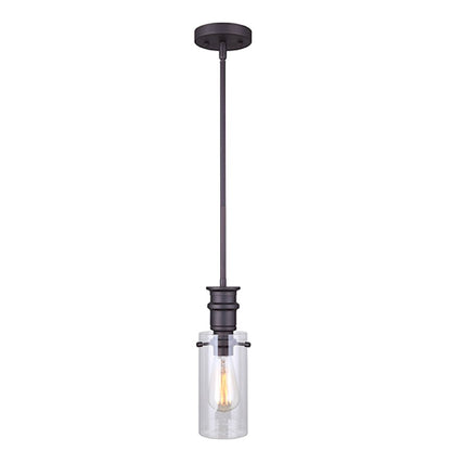 Canarm Albany 5in 1-Light Pendant | Traditional Oil Rubbed Bronze and Clear Glass | Kitchen Island & Dining Room | Model IPL679A01ORB