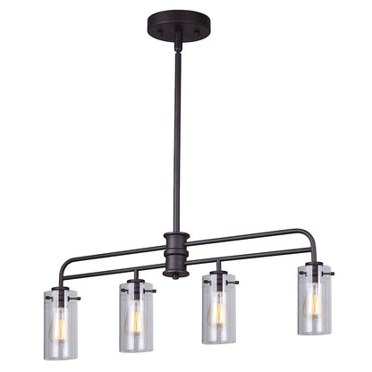 Canarm Albany 36in 4-Light Pendant | Oil Rubbed Bronze and Clear Glass | Kitchen Island & Dining Room | 36 x 5 x 22 in | Model IPL679A04ORB