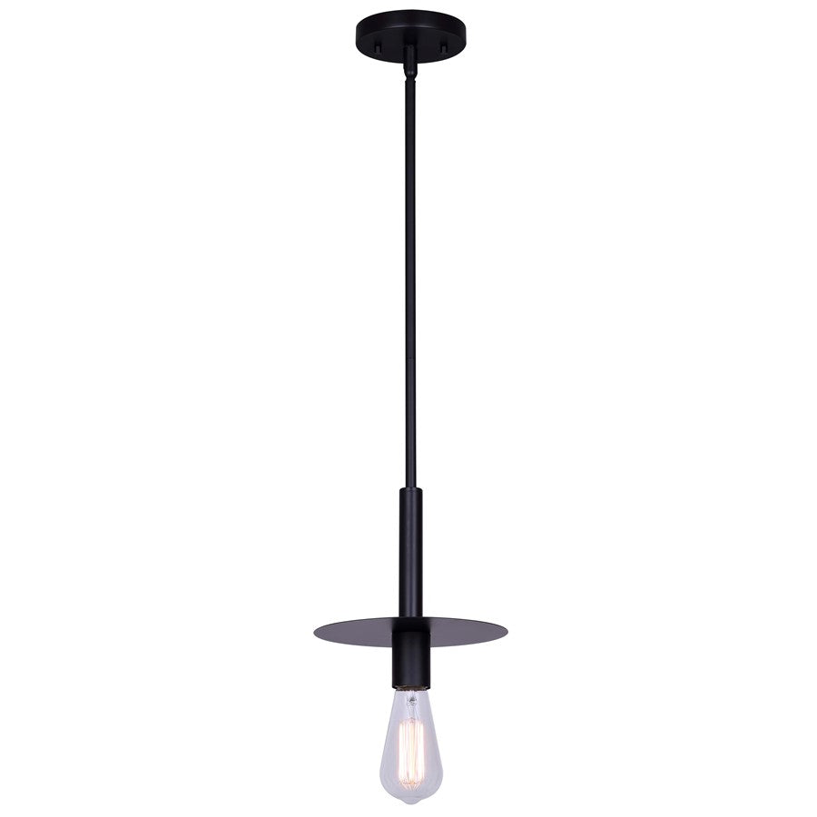 Canarm Viggo 8in 1-Light Pendant | Matte Black | Kitchen Island & Dining Room | 8 x 8 x 16 in | Model IPL696B01BK