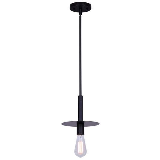 Canarm Viggo 8in 1-Light Pendant | Matte Black | Kitchen Island & Dining Room | 8 x 8 x 16 in | Model IPL696B01BK