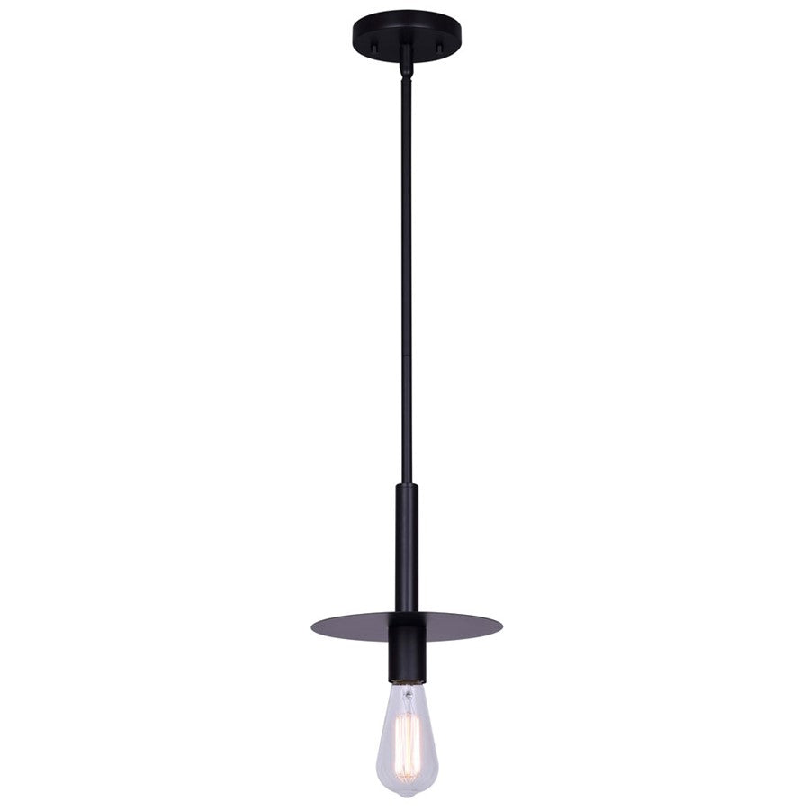 Canarm Viggo 8in 1-Light Pendant | Matte Black | Kitchen Island & Dining Room | 8 x 8 x 16 in | Model IPL696B01BK