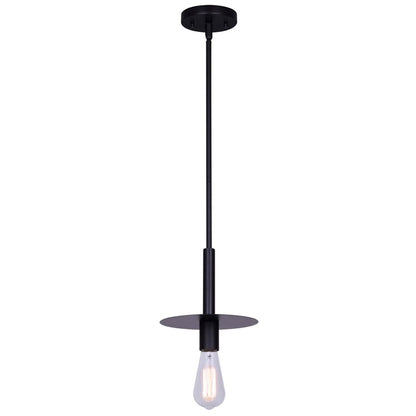 Canarm Viggo 8in 1-Light Pendant | Matte Black | Kitchen Island & Dining Room | 8 x 8 x 16 in | Model IPL696B01BK
