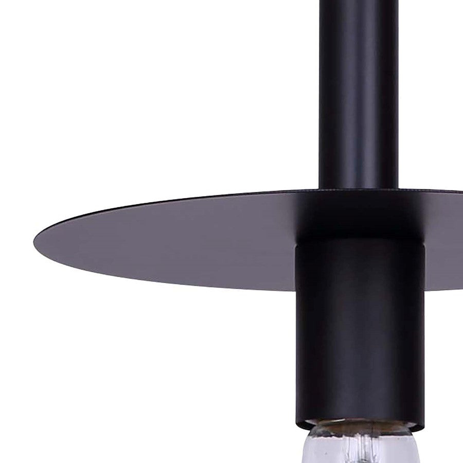 Canarm Viggo 8in 1-Light Pendant | Matte Black | Kitchen Island & Dining Room | 8 x 8 x 16 in | Model IPL696B01BK