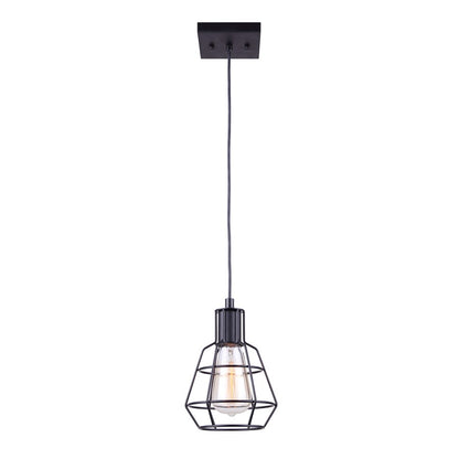 Canarm Wren 6in 1-Light Pendant | Industrial Matte Black | Kitchen Island & Dining Room | 6 x 6 x 11 in | Model IPL702A01BK