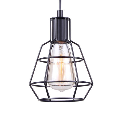 Canarm Wren 6in 1-Light Pendant | Industrial Matte Black | Kitchen Island & Dining Room | 6 x 6 x 11 in | Model IPL702A01BK
