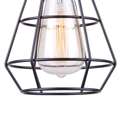 Canarm Wren 6in 1-Light Pendant | Industrial Matte Black | Kitchen Island & Dining Room | 6 x 6 x 11 in | Model IPL702A01BK