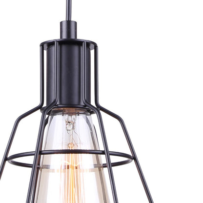 Canarm Wren 6in 1-Light Pendant | Industrial Matte Black | Kitchen Island & Dining Room | 6 x 6 x 11 in | Model IPL702A01BK