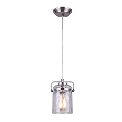 Canarm Arden 5.5in 1-Light Pendant | Brushed Nickel and Clear Glass | Dining Room & Entryway | 5.5 x 58 in | Model IPL707A01BN