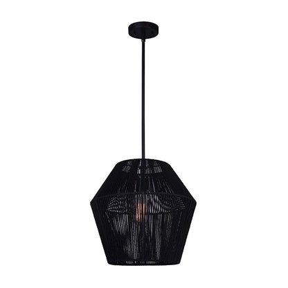 Canarm Rya 15in 1-Light Pendant | Modern Matte Black String Shade | Living Room & Dining Room | 15 x 16.5 in | Model IPL727B01BK