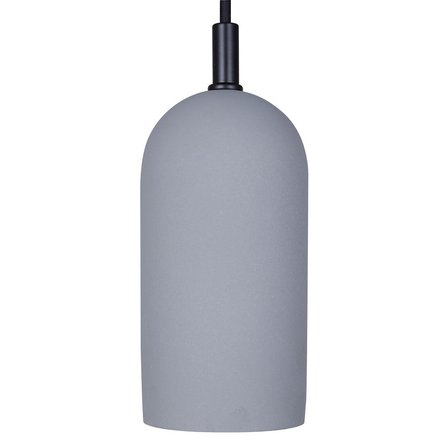 Canarm Jack 4.75in 1-Light Pendant | Matte Black and Grey Cement | Kitchen Island & Dining Room | 4.75 x 4.75 x 12 in | Model IPL729B01BK-GY