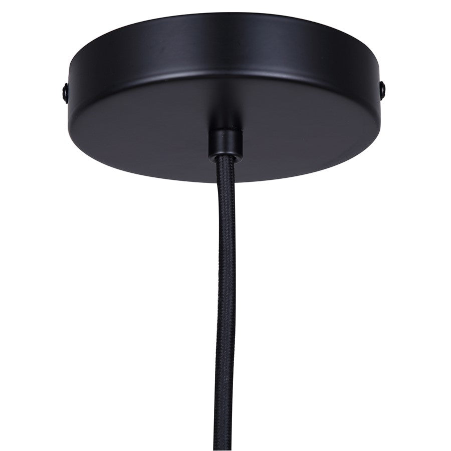 Canarm Jack 4.75in 1-Light Pendant | Matte Black and Grey Cement | Kitchen Island & Dining Room | 4.75 x 4.75 x 12 in | Model IPL729B01BK-GY