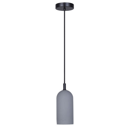 Canarm Jack 4.75in 1-Light Pendant | Matte Black and Grey Cement | Kitchen Island & Dining Room | 4.75 x 4.75 x 12 in | Model IPL729B01BK-GY