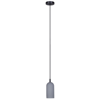 Canarm Jack 4.75in 1-Light Pendant | Matte Black and Grey Cement | Kitchen Island & Dining Room | 4.75 x 4.75 x 12 in | Model IPL729B01BK-GY