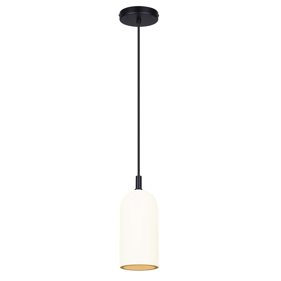 Canarm Jack 4.75in 1-Light Pendant | Matte Black and Gray White Cement | Kitchen Island & Dining Room | 4.75 x 4.75 x 12 in | Model IPL729B01BK-W
