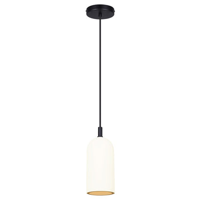Canarm Jack 4.75in 1-Light Pendant | Matte Black and Gray White Cement | Kitchen Island & Dining Room | 4.75 x 4.75 x 12 in | Model IPL729B01BK-W