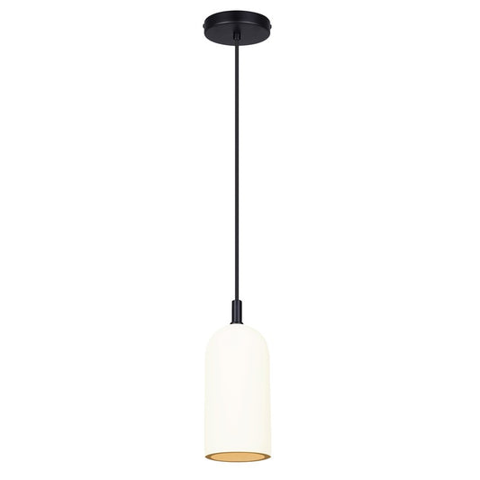 Canarm Jack 4.75in 1-Light Pendant | Matte Black and Gray White Cement | Kitchen Island & Dining Room | 4.75 x 4.75 x 12 in | Model IPL729B01BK-W
