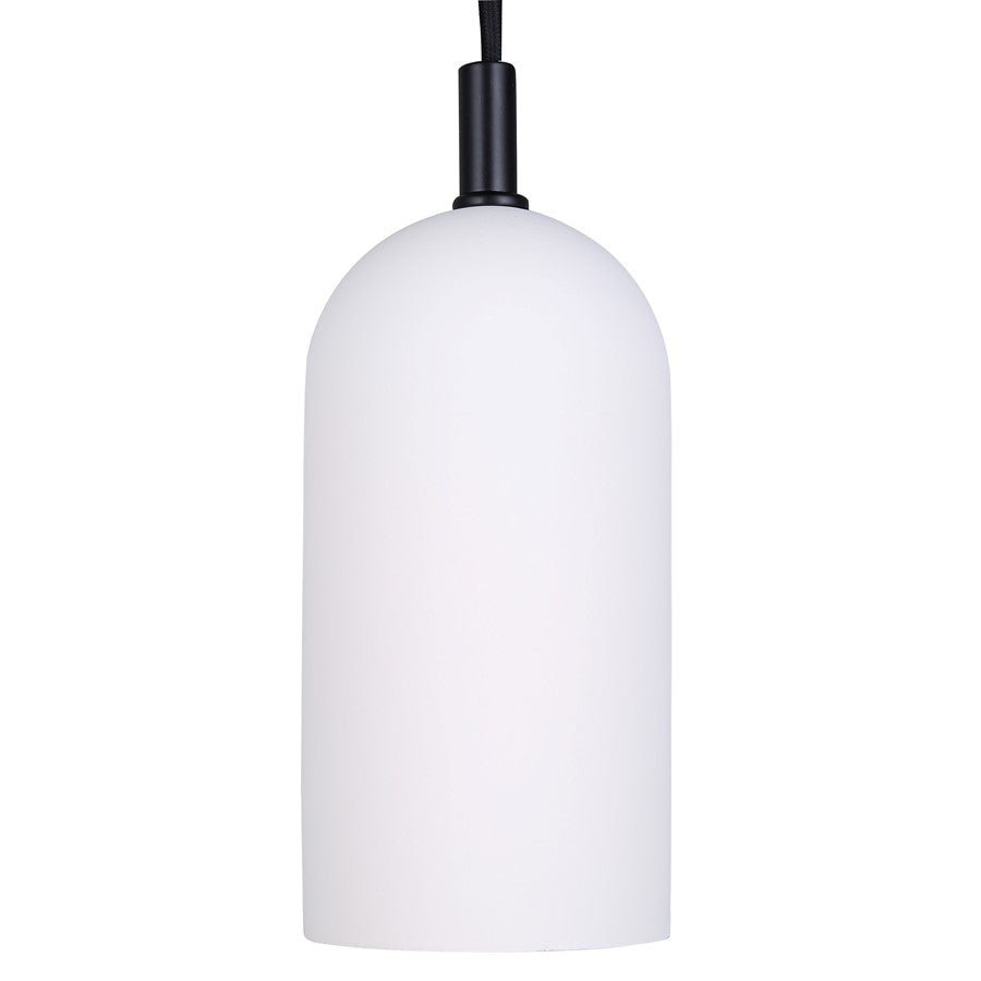 Canarm Jack 4.75in 1-Light Pendant | Matte Black and Gray White Cement | Kitchen Island & Dining Room | 4.75 x 4.75 x 12 in | Model IPL729B01BK-W