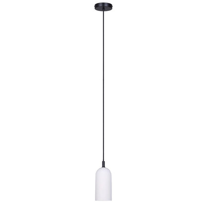 Canarm Jack 4.75in 1-Light Pendant | Matte Black and Gray White Cement | Kitchen Island & Dining Room | 4.75 x 4.75 x 12 in | Model IPL729B01BK-W
