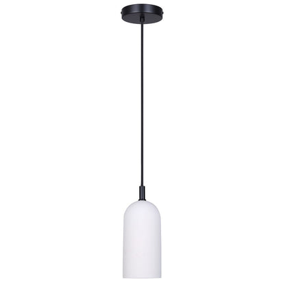 Canarm Jack 4.75in 1-Light Pendant | Matte Black and Gray White Cement | Kitchen Island & Dining Room | 4.75 x 4.75 x 12 in | Model IPL729B01BK-W
