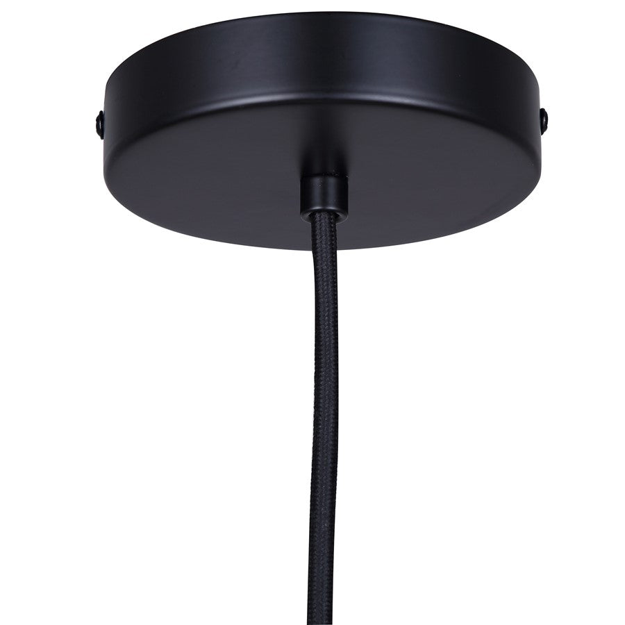 Canarm Jack 4.75in 1-Light Pendant | Matte Black and Gray White Cement | Kitchen Island & Dining Room | 4.75 x 4.75 x 12 in | Model IPL729B01BK-W