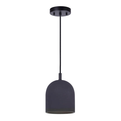 Canarm Jack 6in 1-Light Pendant | Industrial Matte Black Cement | Kitchen Island & Dining Room | 6 x 6 x 10 in | Model IPL729B01BK6