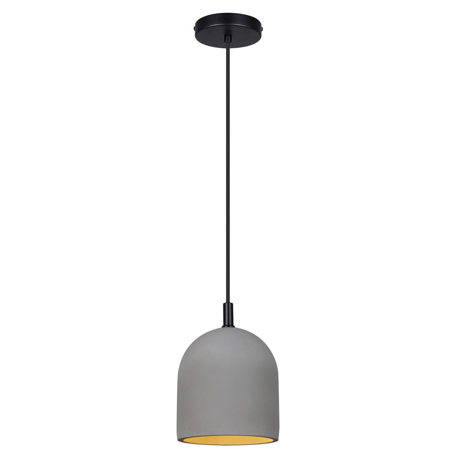 Canarm Jack 6in 1-Light Pendant | Industrial Matte Black and Grey Cement | Kitchen Island & Dining Room | 6 x 6 x 10 in | Model IPL729B01BK6-GY