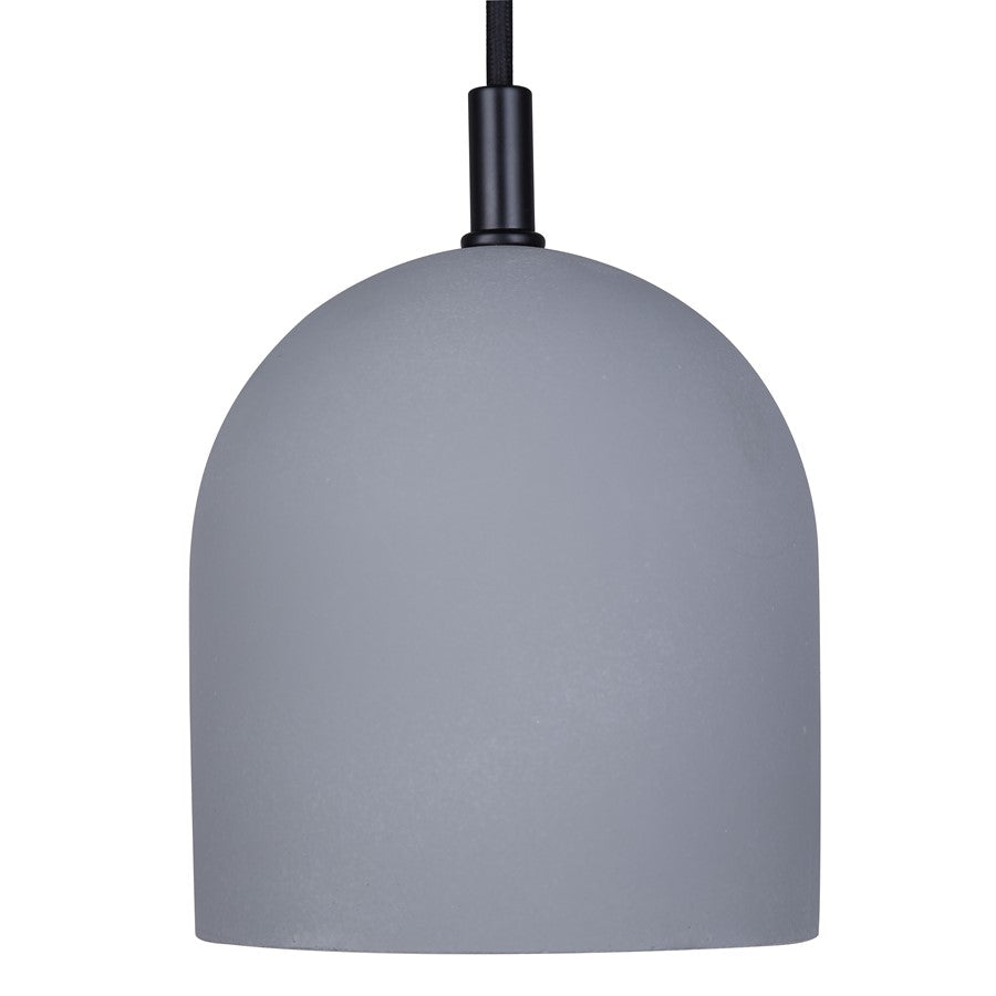 Canarm Jack 6in 1-Light Pendant | Industrial Matte Black and Grey Cement | Kitchen Island & Dining Room | 6 x 6 x 10 in | Model IPL729B01BK6-GY