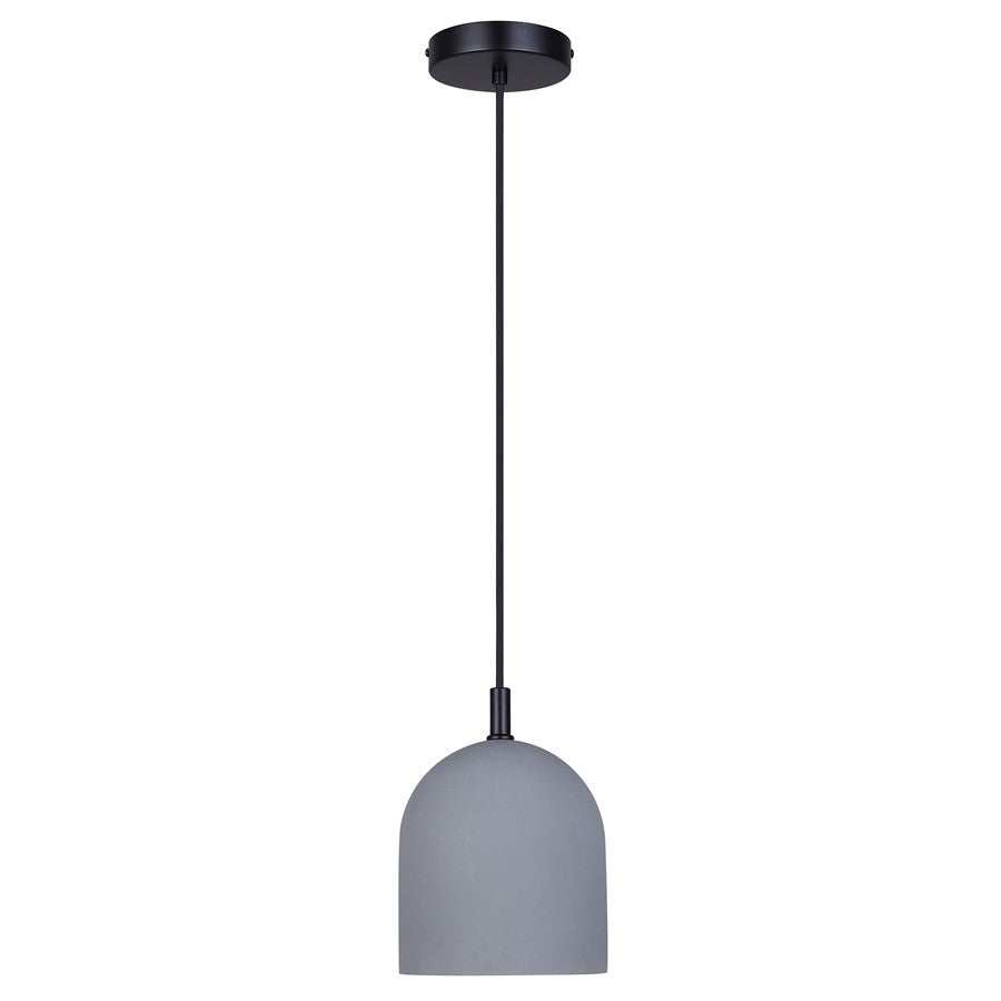 Canarm Jack 6in 1-Light Pendant | Industrial Matte Black and Grey Cement | Kitchen Island & Dining Room | 6 x 6 x 10 in | Model IPL729B01BK6-GY