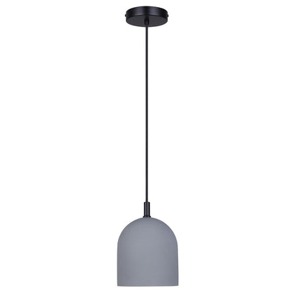 Canarm Jack 6in 1-Light Pendant | Industrial Matte Black and Grey Cement | Kitchen Island & Dining Room | 6 x 6 x 10 in | Model IPL729B01BK6-GY