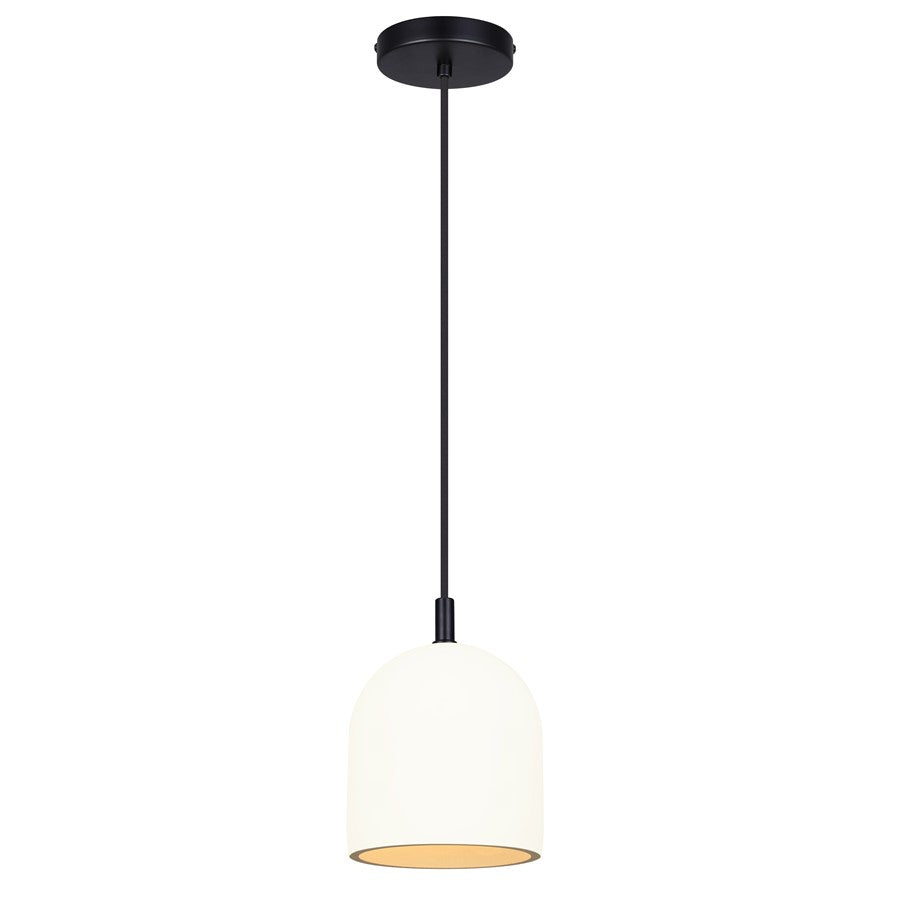 Canarm Jack 6in 1-Light Pendant | Matte Black and Grey White Cement | Kitchen Island & Dining Room | 6 x 6 x 10.5 in | Model IPL729B01BK6-W