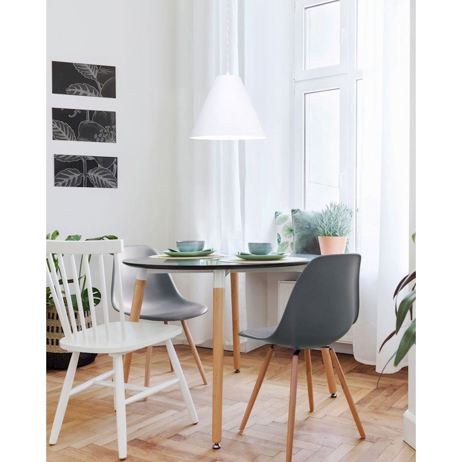Canarm Mali 13.75in 1-Light Pendant | Matte White Conical | Kitchen Island & Dining Room | 13.75 x 13.75 x 14.375 in | Model IPL730B01WH